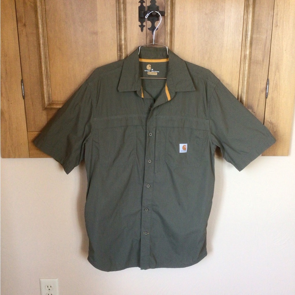 Carhartt Men's Dark Green Casual Button Down Shirt